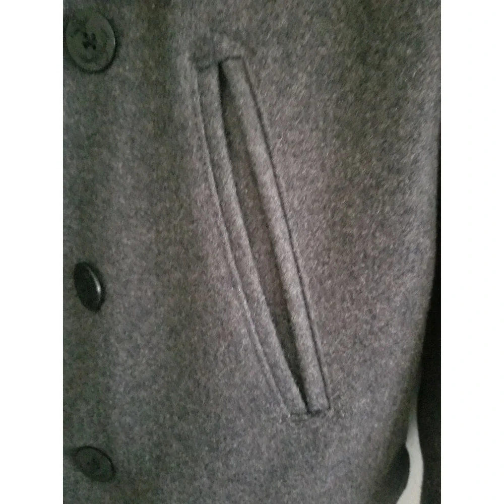 GAP Women Wool Blend Jacket Coat Peacoat Sz M Gray double breasted lined